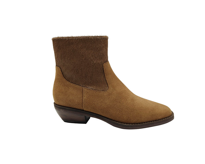 CM-1000 KHAKI COW SUEDE PONY HAIR 6# DEV SAMPLE 2